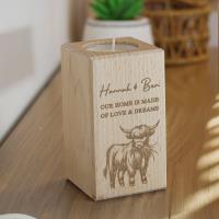 Personalised Highland Cow Wooden Tealight Holder Extra Image 1 Preview